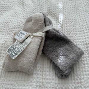 Barefoot Dreams soft chick Socks - Cream and Gray space dye sock. Brand new